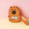 Cartera de Silicona de Capibara Llavero Infantil Bolsa de Almacenamiento Colgante Bolsa de Almacenamiento para Monedas