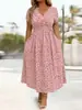 Vestido Elegante Cruzado Transfronterizo Europeo y Americano de Nuevo Estilo con Ceñidor en la Cintura, Brillo, Diseño Retorcido, Bolsillos y Escote en V