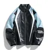 Chaqueta de Cuero PU para Hombre Nueva Juventud Cross-Border Aliexpress Cuello Alto Chaqueta de Motociclista de Carreras Chaqueta de Cuero