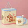 Conjunto de presente de caneca de cerâmica do Mark, copo de água com alta estética, copo promocional com logotipo impresso e gravado, pequeno presente prático atacado