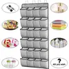 Direto da Fábrica Transfronteiriço Mesmo Estilo 24 Compartimentos Todo TNT Branco Estilo Linho Imitado Guarda-roupa Multicamadas Organização Armazenamento Bolsa de Pendurar Atrás da Porta