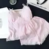 Shorts Sling com Bojo Pijama Feminino Verão Novo Algodão Nuvem Listrado Rosa Menininha de Alta Qualidade
