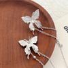 Pendientes de mariposa líquida de plata de súper hada, pendientes de elfo con borlas de lujo ligeros de nicho para mujer, pendientes de metal de alta calidad