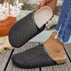 Meias-pantufas respiráveis de verão 2026 para mulheres, Sandálias fechadas perfuradas para uso externo, Chinelos slide de praia, Pantufas casuais femininas