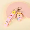Llavero de goma suave de dibujos animados de PVC, muñeco de peluche 3D personalizado, colgante para mochila, llavero, accesorio para bolso, regalo pequeño
