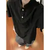 2026 Nueva Camisa Polo de Verano para Hombre Estilo Old Money Cuello Henley Manga Corta Estilo Americano Corte Holgado