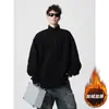 Sudadera con media cremallera de diseño deconstruido americano para hombre, talla grande, bonita chaqueta tipo jersey, marca de moda de invierno, ropa de hombre de alta gama
