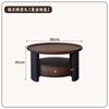 Mesa de centro de madera maciza retro francesa seleccionada cuidadosamente, combinación de mesa auxiliar, sala de estar de apartamento pequeño, junto al sofá, mesa redonda, mesa de té estilo antiguo