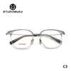 Gafas Frescas de Madera Studiomuku Montura de Gafas Transparente Degradada Diseño Cuadrado Fino Ligero Montura de Gafas