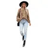 Otoño e Invierno 2025 Transfronterizo Amazon Nuevo Estilo Callejero Europeo y Americano Cuello de Una Sola Línea Suéter Retorcido Holgado Talla Grande para Mujer