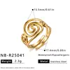 Anillo geométrico de acero inoxidable de moda popular para mujer, diseño de nicho de flor irregular, anillo de dedo que no se decolora, venta al por mayor