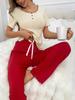 F1322 Amazon Transfronterizo Europeo y Americano Cuatro Estaciones Popular Traje de Pantalón Chaleco de Forro Polar de Color Puro con Rayas de Canalé