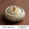 Cenicero de cerámica estilo chino Ru kiln Dunhuang con tapa, para uso doméstico, anti-ceniza dispersa, vintage, de alta gama, lujo ligero, cenicero de oficina