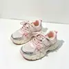 Zapatillas Deportivas de Malla Doble para Niñas Talla 33-38, Tenis de Suela Delgada, Zapatos Clásicos tipo 'Dad Shoes', Suela Ultraligera, Zapatos para Niños para Actuaciones