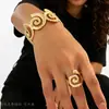 Anel Pulseira Espiral Redondo Retrô para Mulheres, Estilo Europeu e Americano, Brincos da Moda, Acessórios de Moda