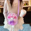 Nova Bolsa de Ombro Fofa Menina Melodia Desenho Animado Estilosa Versátil Leve Bolsa Transversal Porta-Moedas Externo Transfronteiriço