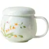 Taza de Té de Cerámica Moji con Filtro Taza de Té de Oficina de Gama Alta Pintada a Mano Taza Personal con Separación de Agua y Té Taza Mug