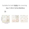 Adesivos de Azulejo Floral Vintage Autoadesivos 2D, Resistentes à Água e Óleo, Adesivos à Prova de Gordura para Cozinha, Adesivos de Parede para Reforma de Parede e Móveis de Banheiro