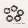Novo anel fechado retrô em bronze antigo, anel de corrida, anel Qiankun, espaçadores para joias DIY, contas, materiais e acessórios para joias