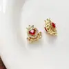 18K Apenas Cobre Revestido de Ouro Zircônia Inserida Coração Carruagem Contas Porosas Contas Espaçadoras DIY Pulseira Feita à Mão Colar Acessórios de Contas