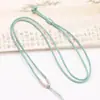 Collar de Cuerda Trenzada Simple Color Champaña con Colgante Pixiu de Jade Hetian Dorado para Hombres y Mujeres Lanyard Tejido a Mano al por Mayor