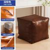 Almofada de Assento para Pessoa Preguiçosa, Sofá de Armazenamento de Roupas Velhas Ociosas, Banqueta Baixa, Banqueta para Peito de Janela da Sala de Estar, Futon Marroquino de Couro