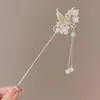 Grampo de Cabelo Infantil Estilo Antigo Adereço de Cabeça Hanfu para Meninas Saia de Cavalo Infantil Estilo Nacional Grampo de Cabelo com Borla para Caminhar Vestido Antigo