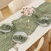Camino de mesa estilo bohemio, camino de mesa arrugado de tela de bali, mantel retorcido estilo europeo, decoración para fiesta de bodas