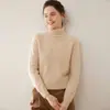 Nuevo Suéter de Cachemira de Cabra Grueso de Siete Agujas Doble Hilo Insertado para Mujer, Top de Cuello Alto Holgado Base