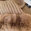 Gorro Lei Feng japonés con orejas de oso para mujer, otoño e invierno, lindo, para niña, tejido con forro polar, de felpa, para esquí, de lana, a la moda