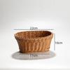 Plato Pequeño para Frutas de Mimbre Sintético Cesta de Almacenamiento Tejida Cesta de Snacks para Restaurante Cesta para Papas Fritas Cesta de Almacenamiento de Escritorio Venta al por Mayor