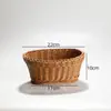 Cesta Creativa para Snacks y Postres de Restaurante KTV Cesta para Papas Fritas Cesta de Almacenamiento de Escritorio Mimbre Tejido Pequeña Cesta de Frutas Cesta de Almacenamiento Tejida
