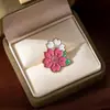 Exquisito Broche de Flor de Cerezo de Dibujos Animados con Flores Rosas Esmaltadas, Pin para Bolsos, Insignia para Cuello de Ropa, Accesorio de Medalla