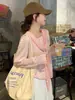 Cardigan de Tricô com Listras Azuis, Soltinho, Manga Longa, Protetor Solar para Mulheres, Lindo e Único Xale Outerwear para Outono