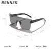 Gafas de Sol de Una Pieza con Montura Cuadrada Grande para Lluvia y Sol, Estilo Hip-Hop Callejero, Espejadas, Personalizadas para Hombres y Mujeres