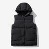 Colete Novo com Gola Alta Outono e Inverno Estilo Coreano Tendência Masculina Cor Sólida Jaqueta Cós Chapéu Colete de Algodão com Penas Masculino