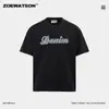 Camiseta de Manga Corta para Hombre ZOEWATSON 2026 Verano Seda Líquida Algodón Estampado Bloques de Color Transpirable Versátil