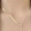 Juego de Pendientes Cadena para Clavícula Transfronteriza Collar de Perlas Sencillo de Nicho Pulsera Colgante de Trigo Joyería Juego de Tres Piezas
