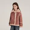 Roupas Infantis Rantuo 26º Aniversário Novo Estilo Jaqueta de Couro e Pelo Integrados Simples Fashionável Estilosa para Outono e Inverno