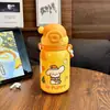 Taza Térmica de Cachorro Lindo para Niñas, Taza de Doble Popote de Aspecto Elegante para Estudiantes, Taza Navideña de Gran Capacidad con Correa