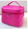 Bolsa de Cosméticos con Texto Impreso, Bolsa de Salón de Belleza, Artículos de Tocador para Almacenamiento, Bolsa de Cuidado, Borde Blanco Cuadrado, Rojo Grande