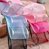 Flor de Cinta Coreana Material Ropa Boda Brillante Seda Suéter Organza Estampada Color Lateral Doble Oreja Lateral Hilo de Nieve Cinturón
