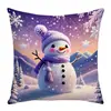 Fronha Mundo de Conto de Fadas Roxo Boneco de Neve de Natal Capa de Sofá para Sala de Estar e Quarto de Crianças, Capa de Tecido Cuidadosamente Confeccionada