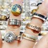 Moda europea y americana anillo exagerado de acero de titanio personalidad versátil anillo de acero inoxidable para hombres y mujeres pulsera lote mixto anillo simple para hombres