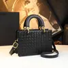 Bolso de Cuero Genuino Elegante 2026 de Alta Gama Moda Tejido Gran Capacidad Lady Diana, Bolso de Mano, Bolso de Hombro, Bolso Cruzado Moderno para Mujer