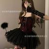 Estilo Gato Vintage Roupa Íntima Sexy Estilo Palácio Renda Tubinho Colete Corset Cintura Pura Desejo 851 Vestido