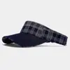 Novo Chapéu Viseira Jeans Patchwork Xadrez Retrô Americano Unissex Verão Outdoor Casual Corrida Esportes Chapéu de Sol
