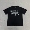 Camiseta Casual Masculina e Feminina Corteiz Alcatraz Algodão Puro Estampa de Desenho Solta Gola Redonda Marca Tendência de Longa Duração Transfronteiriça