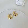 Pendientes de plata con facetas de diamante para mujer, estilo europeo y americano, de lujo, con luz, chapados en oro y cobre, huecos.