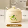 Pote de banha de cerâmica, pote de especiarias, caixa de temperos, saleiro, açucareiro, pote de óleo de pimenta - todos para uso na cozinha doméstica e resistentes ao calor